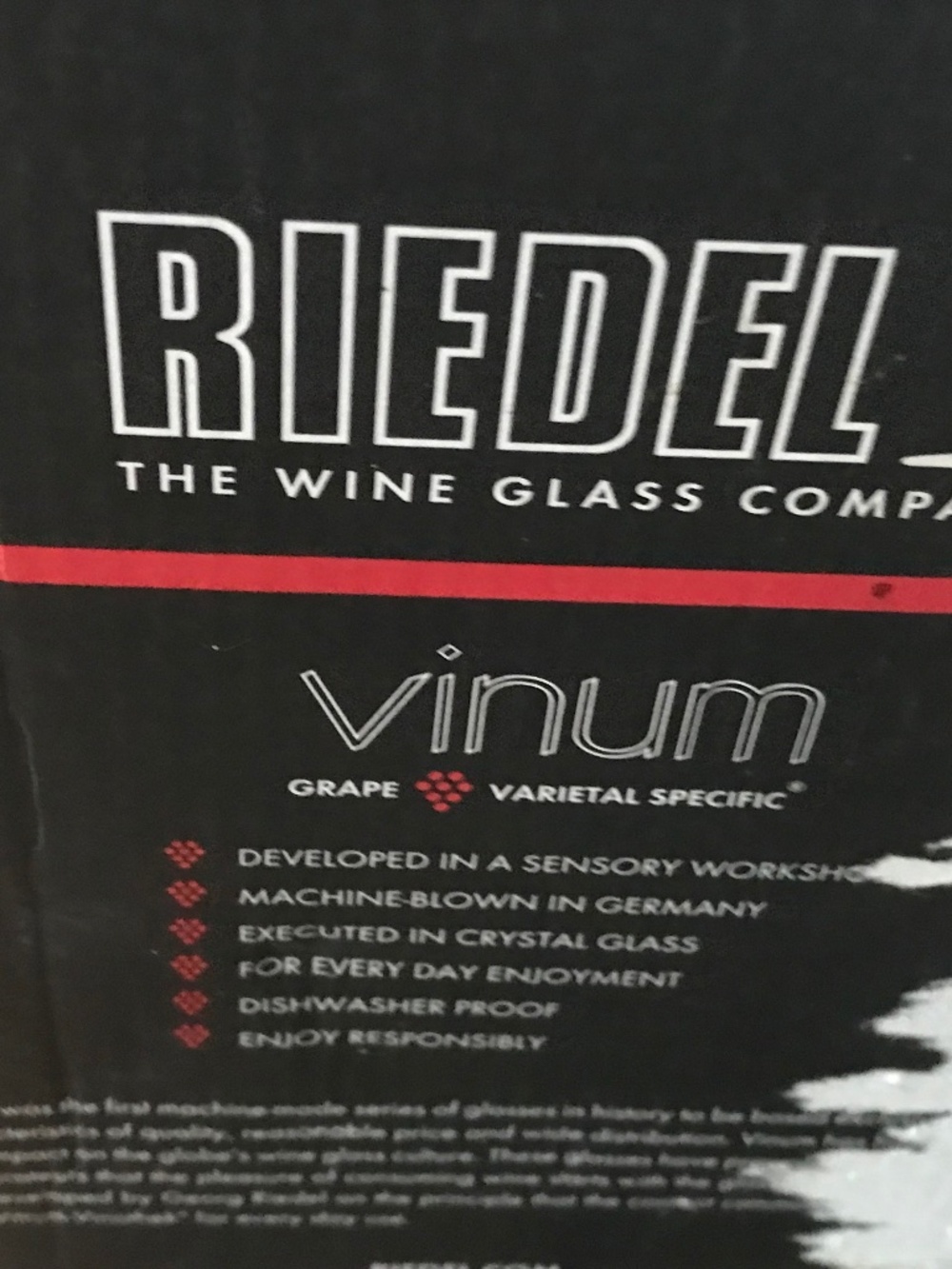 RIEDEL WINE Glasses 4 new in box $30